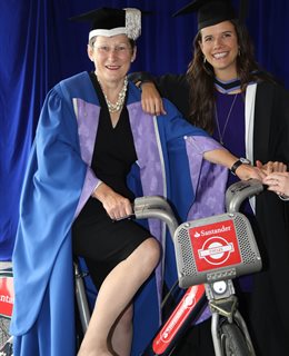 Emily Brooke with Vice-Chancellor Professor Debra Humphris