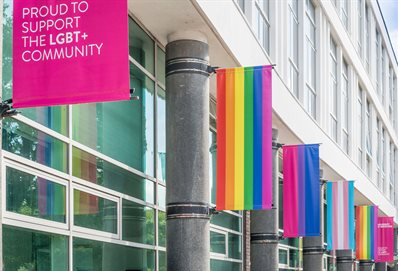 Pride banners outside Grand Parade