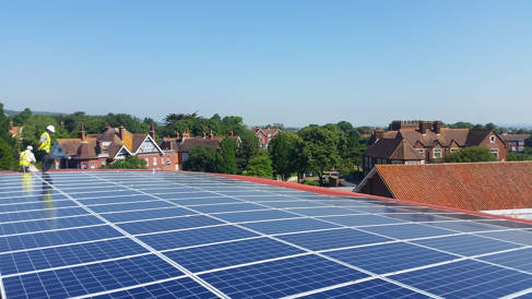 Solar panels on Hillbrow, at the University of Brighton