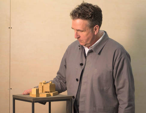 Professor Robert Mull with an architectural model