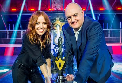 Robot Wars hosts Angela Scanlon and Dara Ó Briain