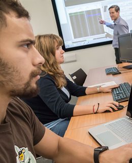 The business trading room at the university