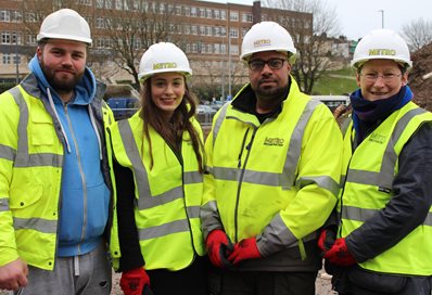 Adrian Bursue, Sarah Chitty, Sherlon Elliott and Professor Humphris