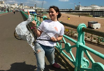 Annie Lumby and her seagull