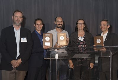 Professor Crua with his award