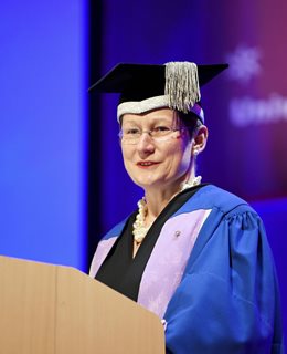 Professor Debra Humphris at the University of Brighton Graduation