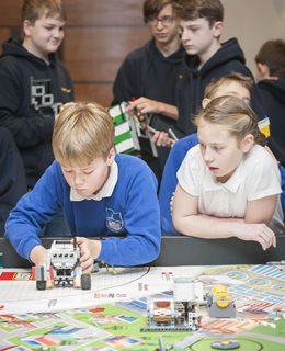School children in Lego League