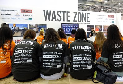 Students attending a previous WasteZone - Ecobuild event