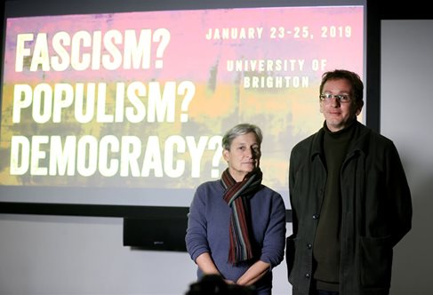 Judith Butler with the University of Brighton's Mark Devenney