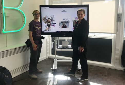 Professor Debra Humphris with one of the fashion VR students