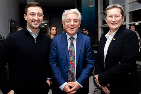 Right Honourable John Bercow with Vice-Chancellor Professor Debra Humphris and Brighton Students Union President Calvin Jansz