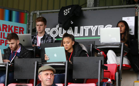 Shania Bedi working at the Lewes match