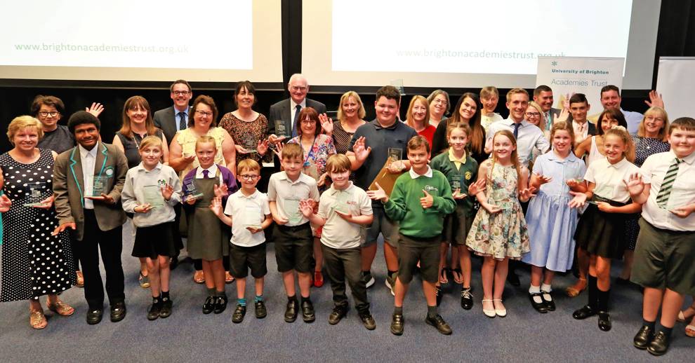 Staff and pupils from the University of Brighton Academies Trust