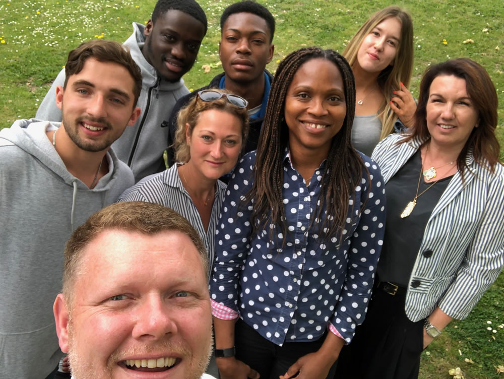 Dan Bennett with marketing students