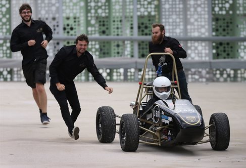 The formula car in the new car park