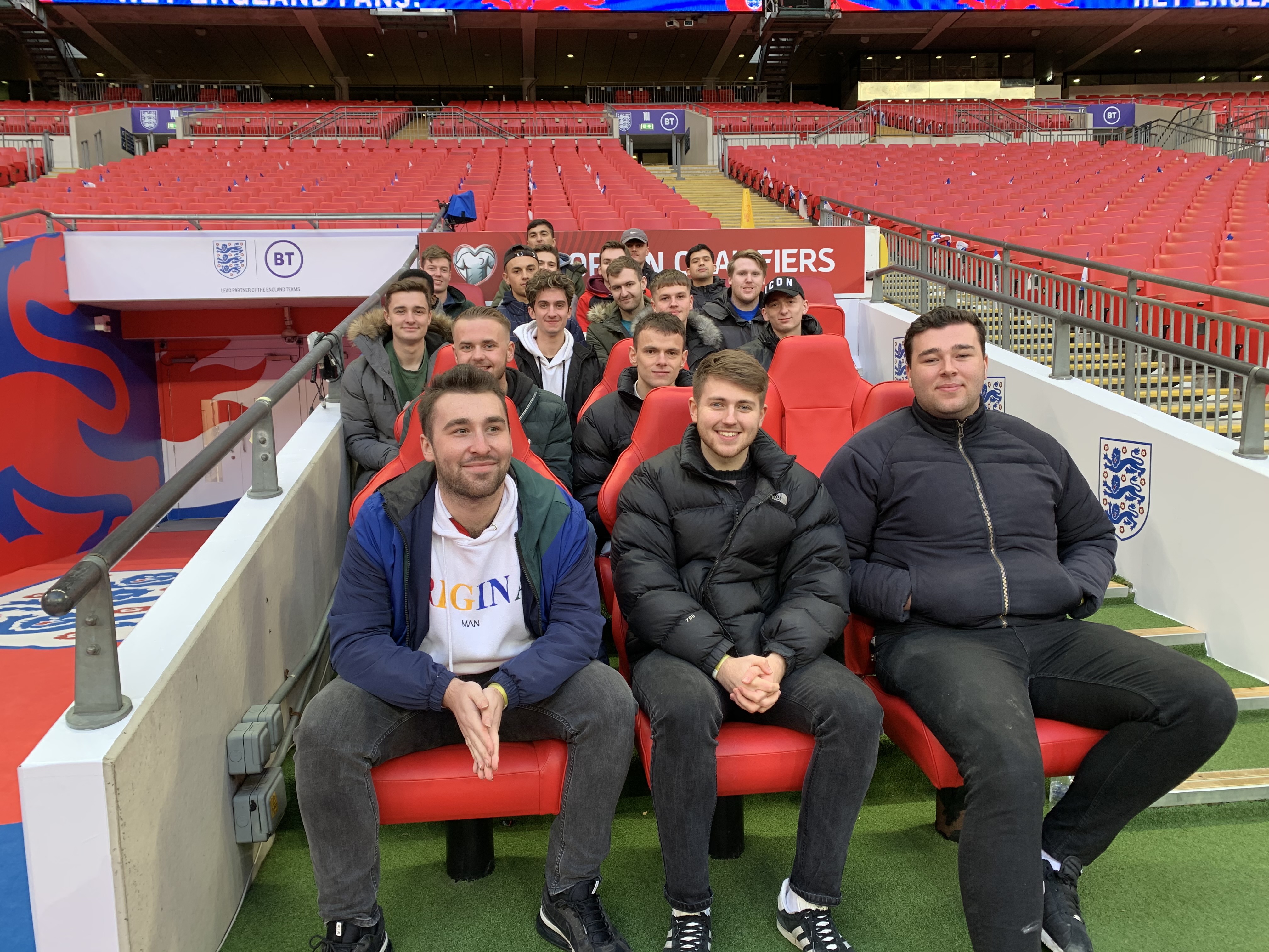 Sport journalism students at Wembley Stadium