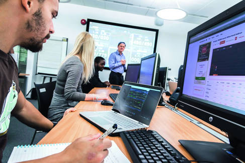 Brighton Business School trading room