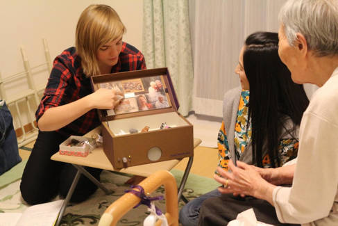 Chloe showing the memory box