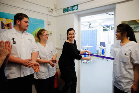 Eastbourne MP Caroline Ansell cuts the ribbon to open the new suite