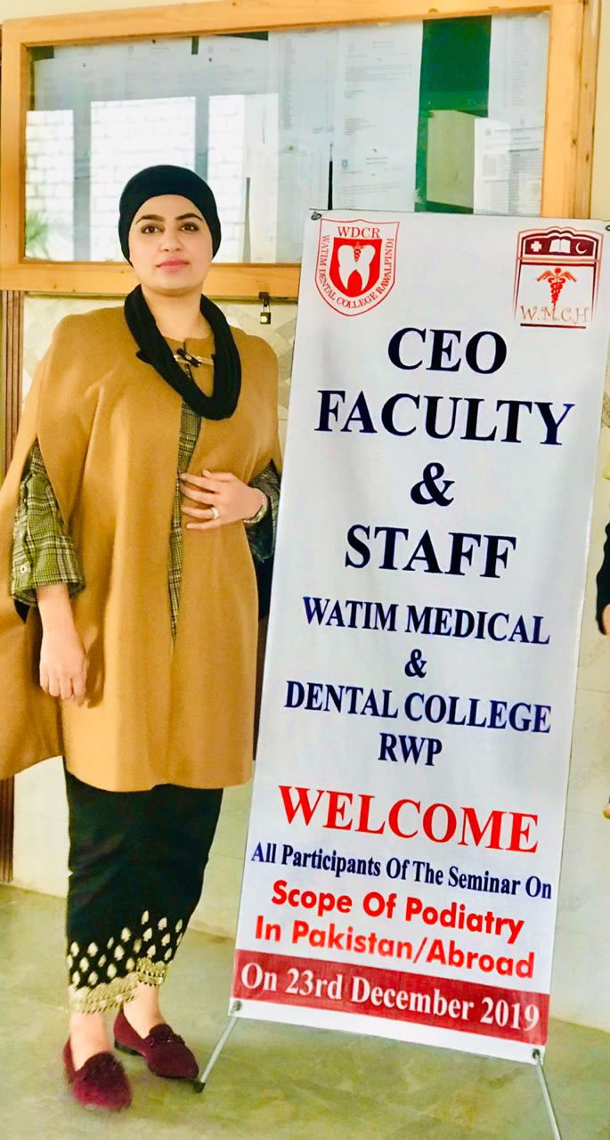 Humeira at Pakistan's first seminar on podiatry