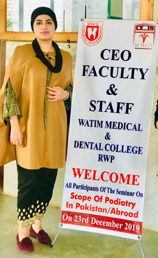 Humeira at Pakistan's first seminar on podiatry