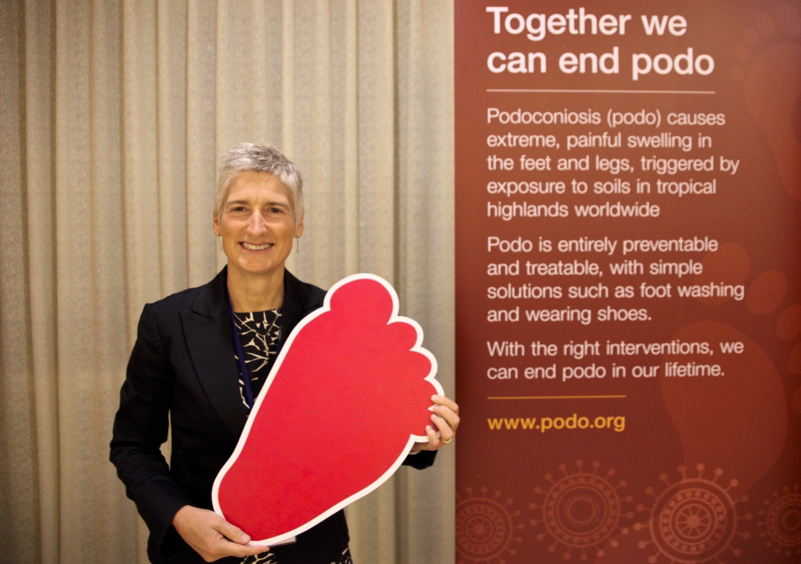 Professor Gail Davey and the Podoconiosis logo