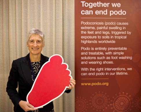 Professor Gail Davey and the Podoconiosis logo