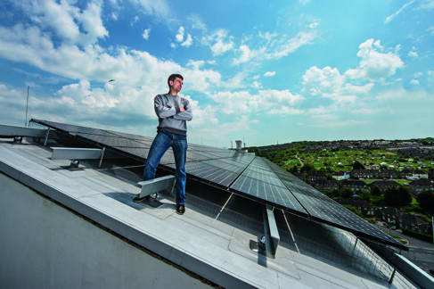 Solar panel array at the university