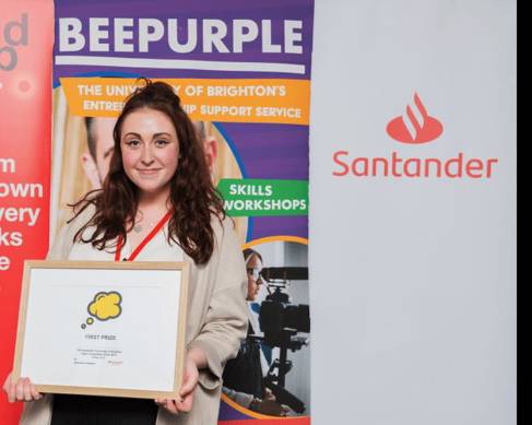 Student with Santander grant award