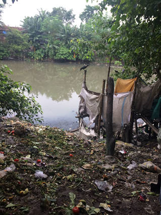 Urban drainage canal in West Bengal, India