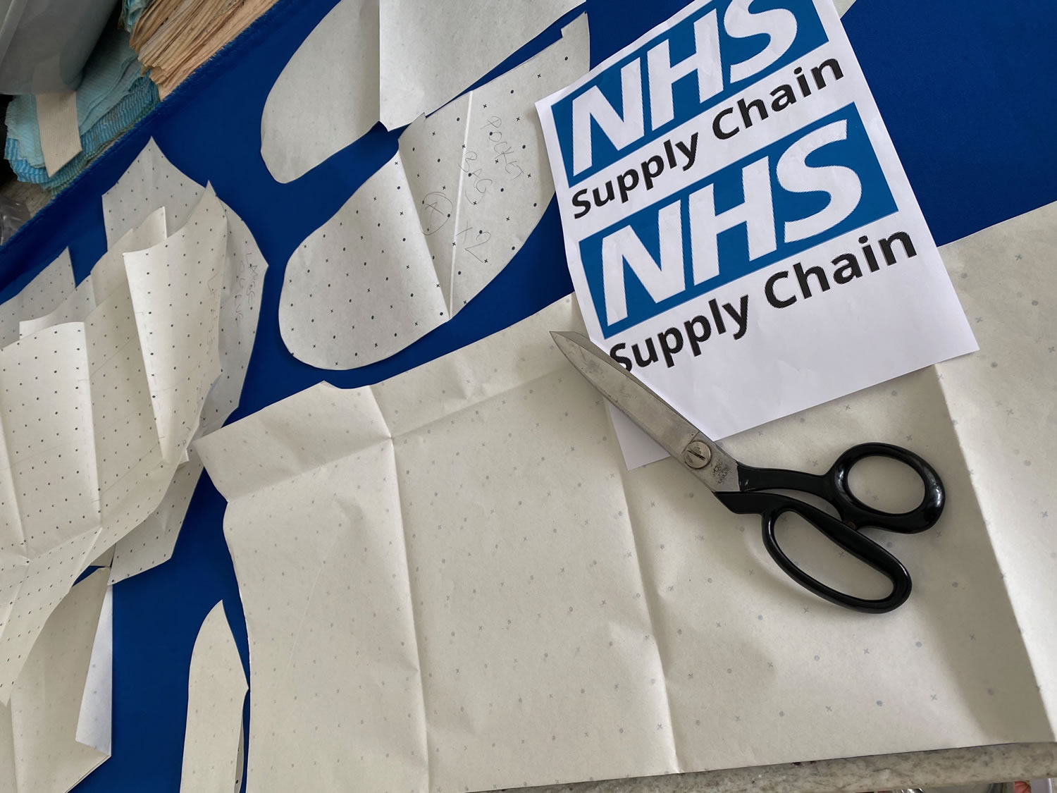 Cutting paper patterns for sewing