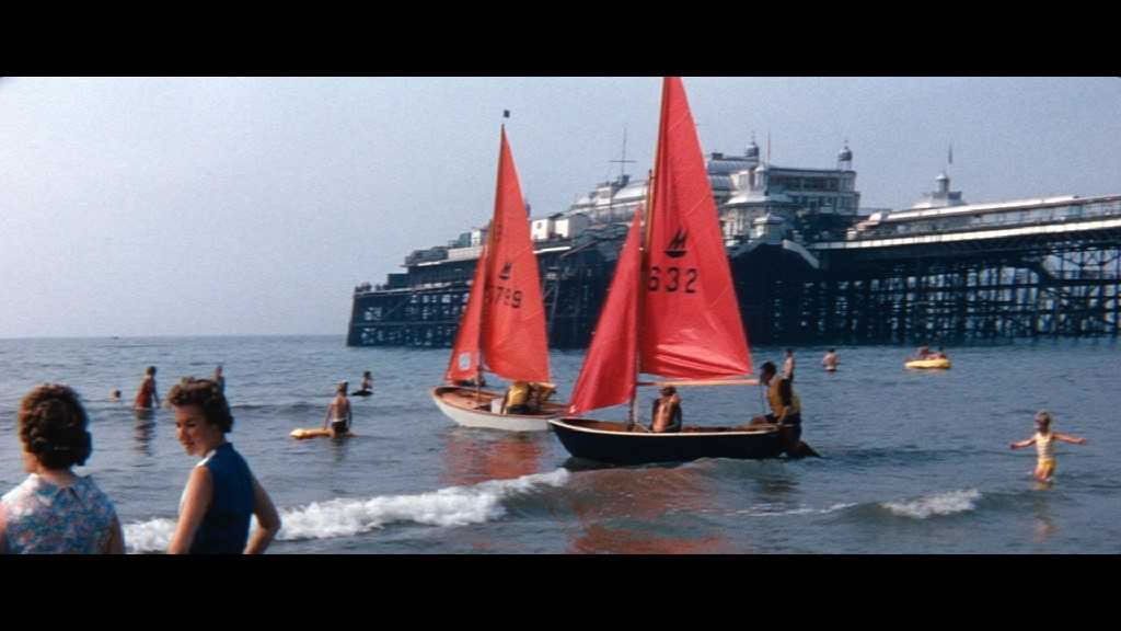 Sailing boats at Brighton Pier