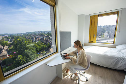 Bedroom view from new Mithras Halls at University of Brighton