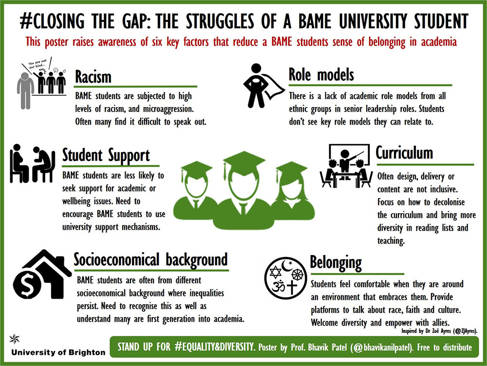 Closing The Gap race equity poster by Professor Bhavik Patel