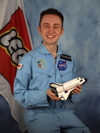 George Gilliatt and his LEGO space shuttle