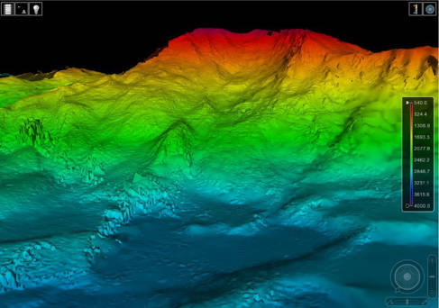 Landslide scan using bathymetric data