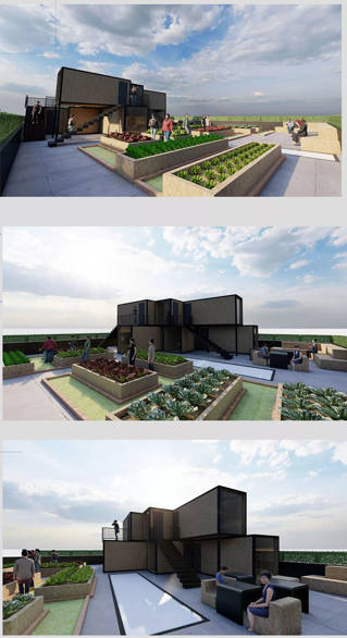 A Yaşar University student’s provisional design for the rooftop space.