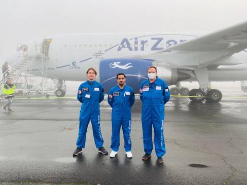 The University of Brighton team ready to board the weightless parabolic flight