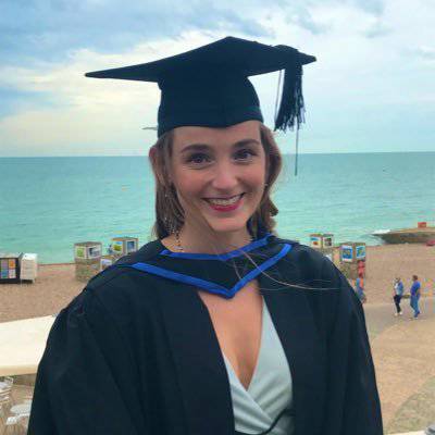 Anna Folwell graduating from University of Brighton in June 2022