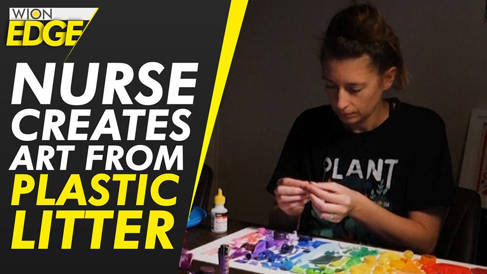 Nurses create art from plastic litter logo