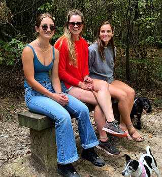 The Folwell sisters - Emma on left, Jess in middle, Anna on right