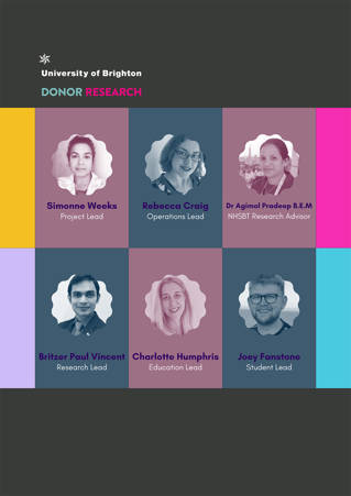 University of Brighton Donor Research Team photo