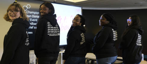 University of Brighton student organ donation champions wearing hoodies promoting their campaign