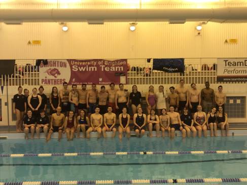 University of Brighton swimming team 2018