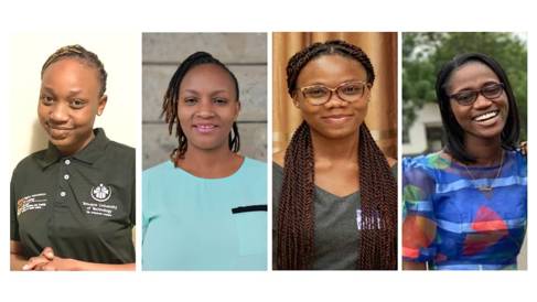 Winners of the IAU African tourism funding - Geniffer Mathebula, Susan Waweru, Carolyn Sekyi-Addo, Sylvia Largeh Tettey