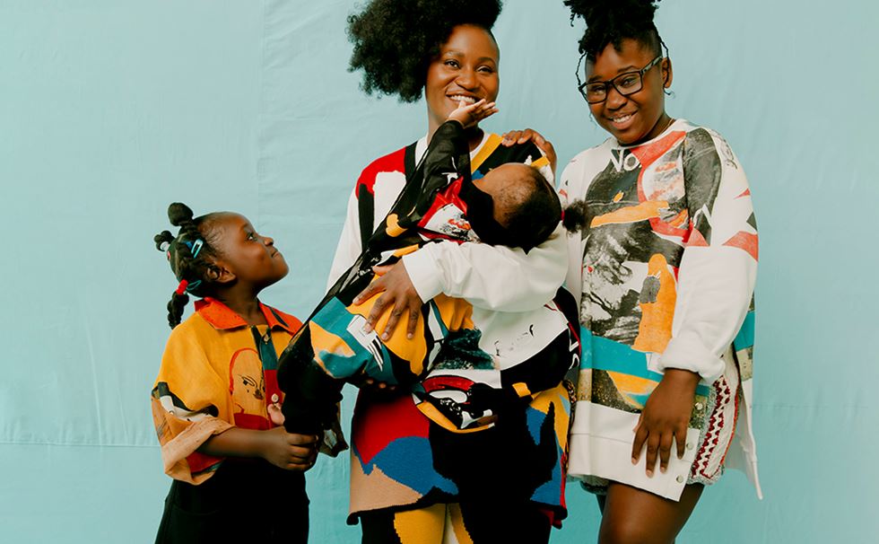 Bethany Williams fashion exhibition family - courtesy of Design Museum