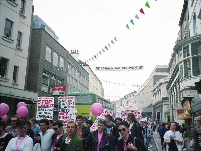 People marching with placards