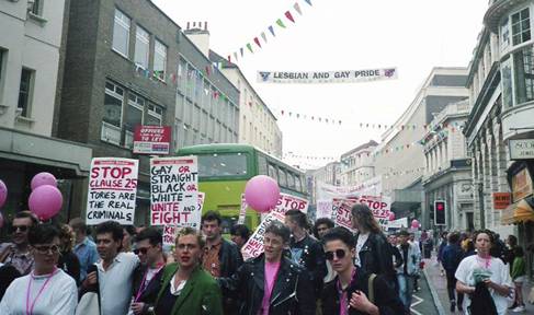 People marching with placards