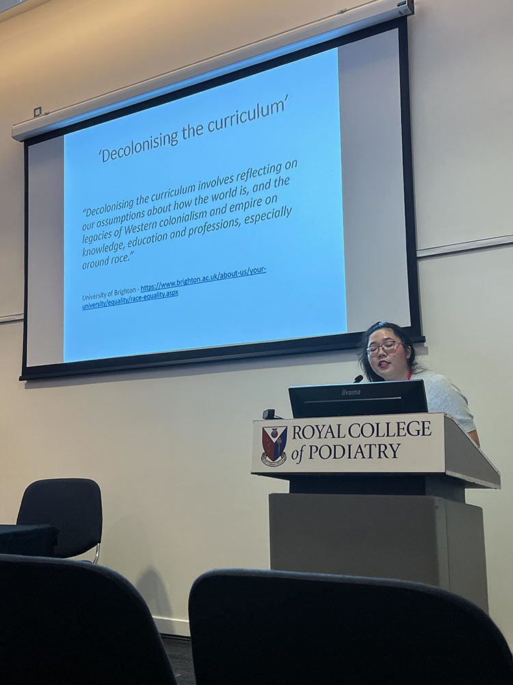 Dao Tunprasert speaking at Royal College of Podiatry Conference 2021