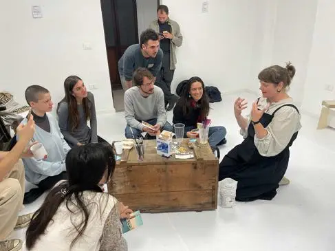 Dr Katy Beinart talking during a Salty workshop